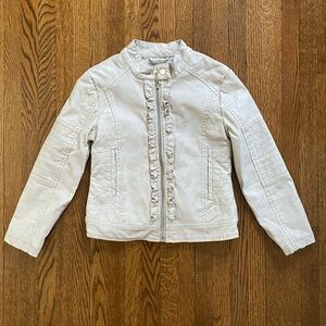 Mayoral Toddler Girl Beige Faux Leather Jacket size 3